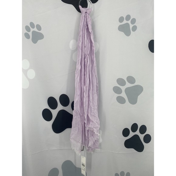 Calvin Klein NWT Chambray Woven Oblong Scarf Fringe Raw Ends Opan One Size New - Picture 3 of 12